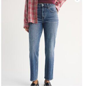 Abercrombie & Fitch The '90s Straight Ultra High Rise Jeans 28 Cream